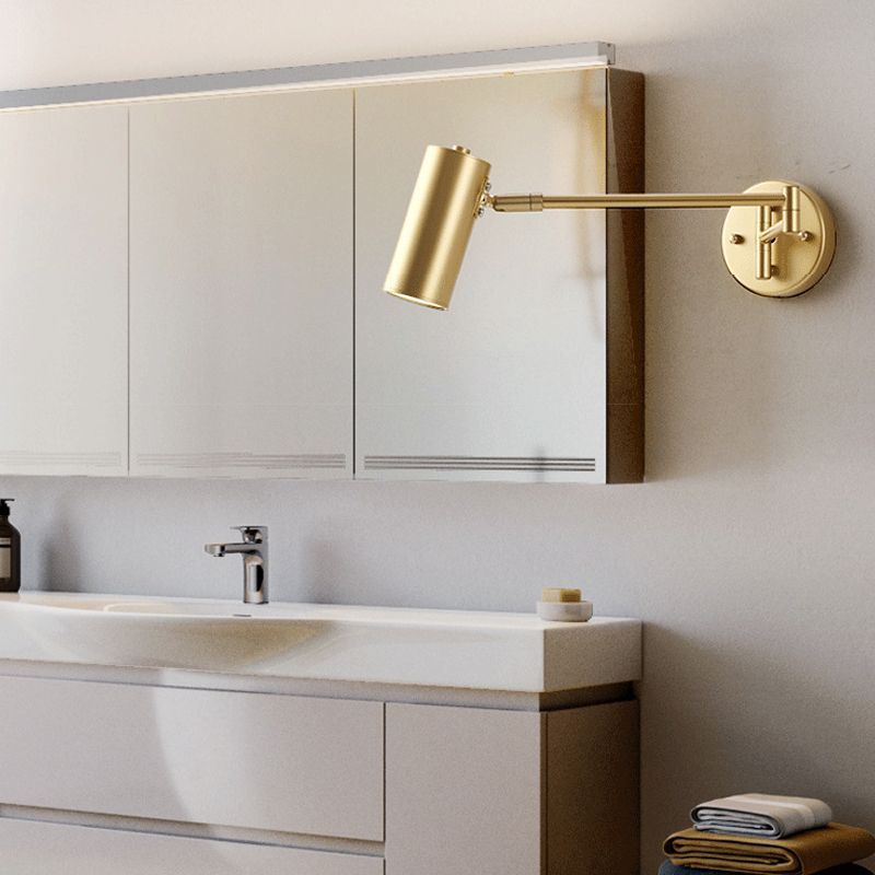 Brady Moderne Cilindrische LED Wandlamp Zwart/Goud Metaal Binnen