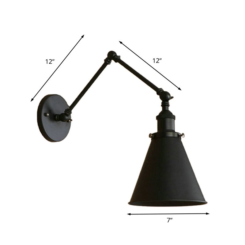 Brady Vintage Verstelbare Wandlamp Metaal Zwart/Roest Slaapkamer/Woonkamer
