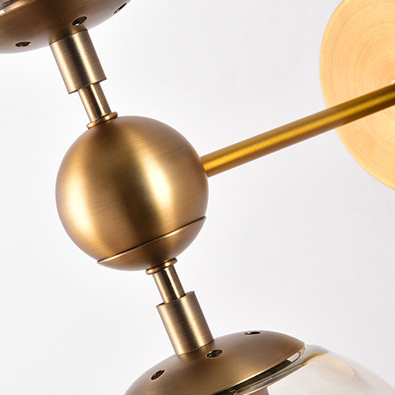 Valentina Moderne Bol LED Wandlamp Metaal/Glas Zwart/Goud Slaap/Woon/Badkamer