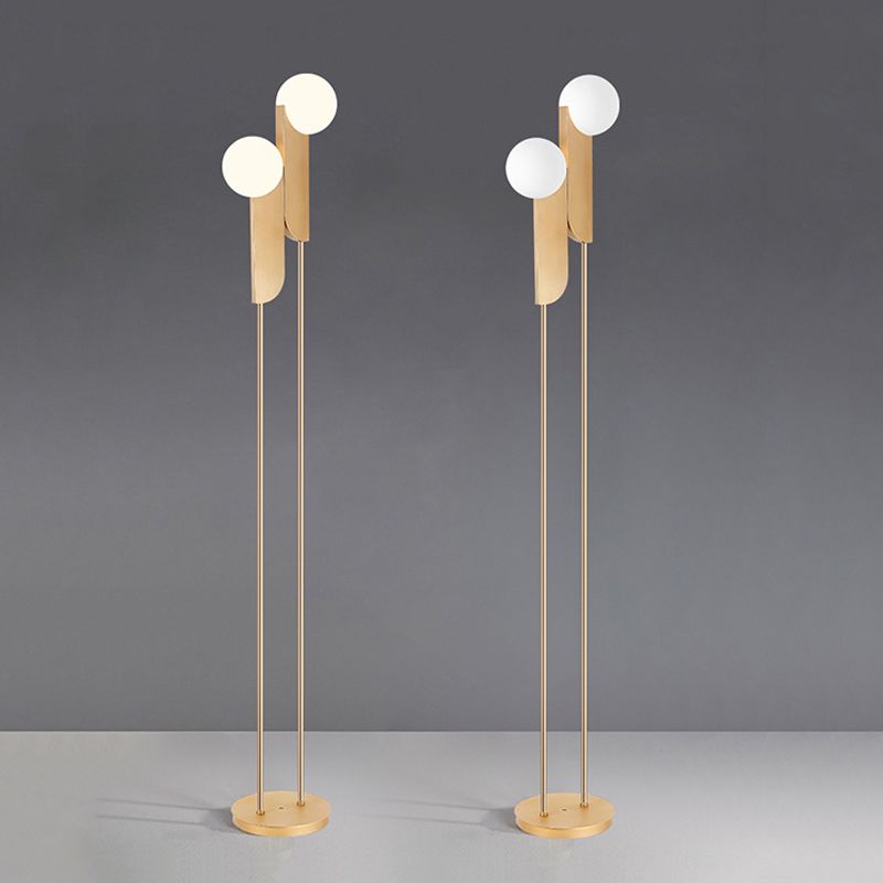 Salgado Moderne LED Vloerlamp Metaal/Glas Goud/Wit Slaap/Woon/Eetkamer