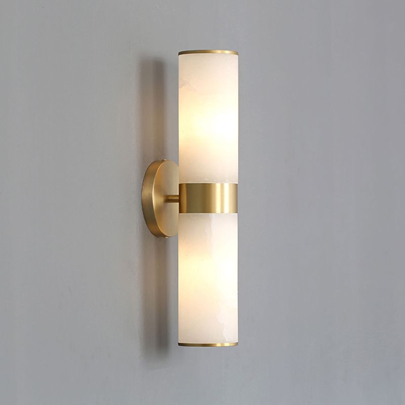 Chan Moderne LED-Wandlamp Met Dubbele Kop Metaal/Stenen Kap
