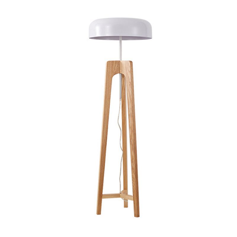 Ozawa Moderne LED Vloerlamp Zwart/Wit Metaal/Hout Slaap/Woon/Eetkamer