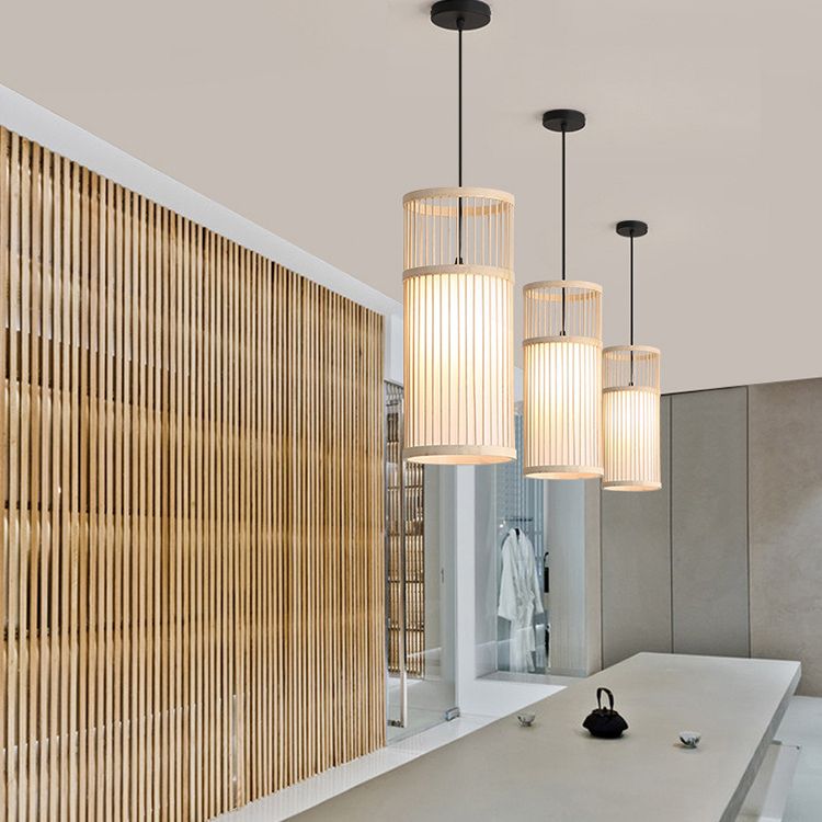 Ozawa Ronde LED Hanglamp Hout/Koffie Metaal/Bamboe Eetkamer