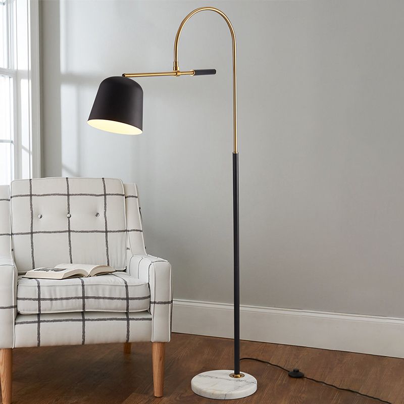 Salgado Moderne Design LED Boogvormige Metalen Vloerlamp Zwart/Wit Slaapkamer/Woonkamer
