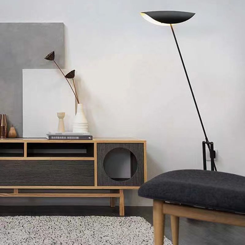 Carins Moderne Design Kom LED Vloerlamp Zwart Metaal Woonkamer