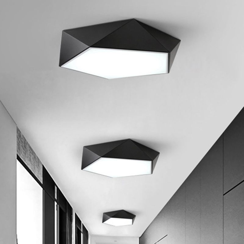 Quinn Moderne LED Plafondlamp Zwart Wit Metaal Slaapkamer Woonkamer