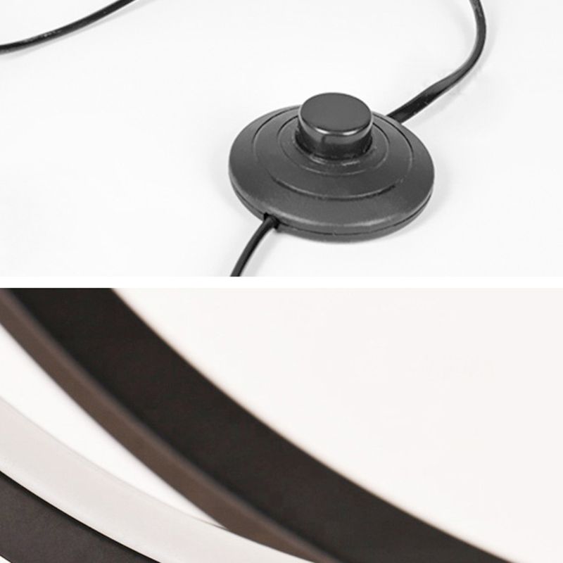 Salgado Moderne Ronde LED Vloerlamp Zwart/Goud Metaal Slaap/Woon/Eetkamer