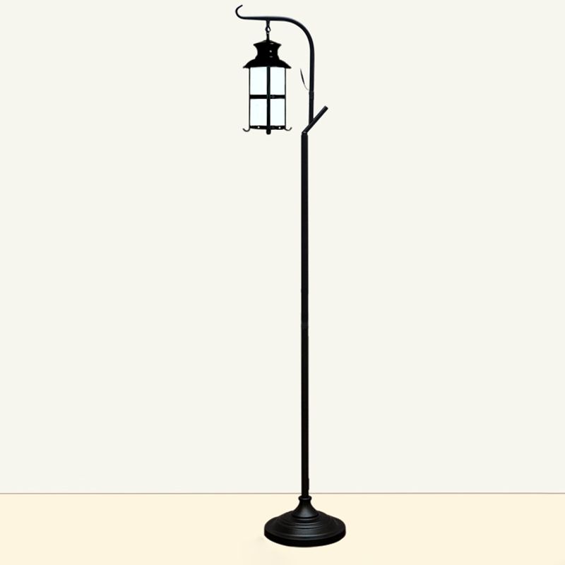 Alessio Retro LED Vloerlamp Zwart&Wit Slaap/Woonkamer Metaal&Glass