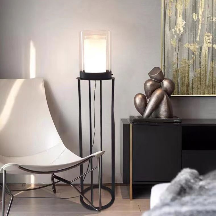 Eryn Moderne Cilinder LED Vloerlamp Metaal/Glas Zwart Slaap/Woon/Eetkamer