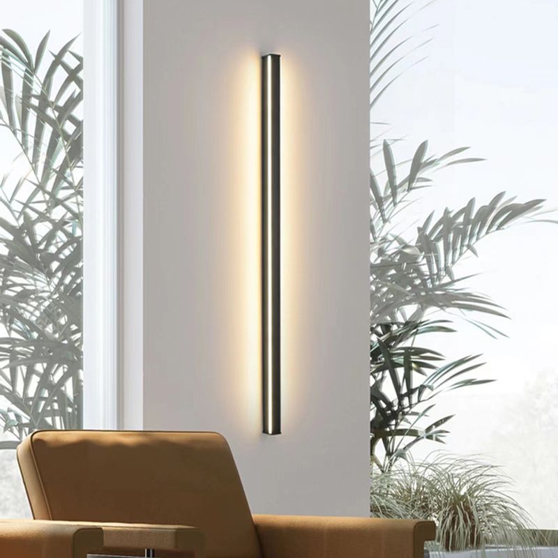 Edge Moderne Minimalistische Bar Metalen/Acryl Wandlamp, Zwart