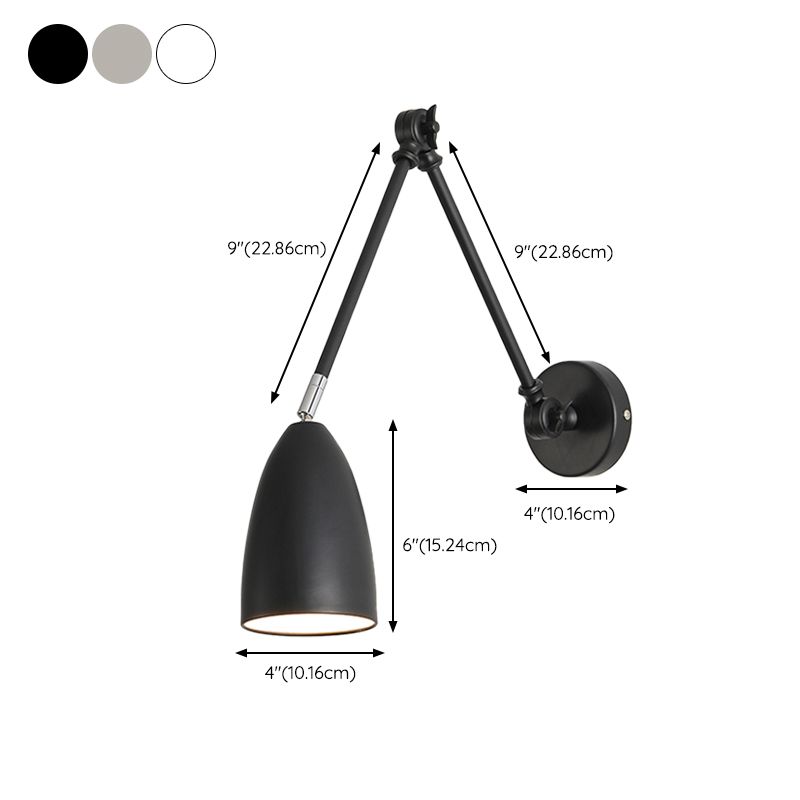Brady Moderne LED Wandlamp Zwart/Wit/Nikkel Metaal Binnen