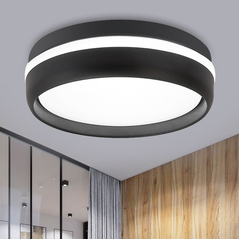 Quinn Moderne Design LED Plafondlamp Metaal Acryl Zwart Woonkamer