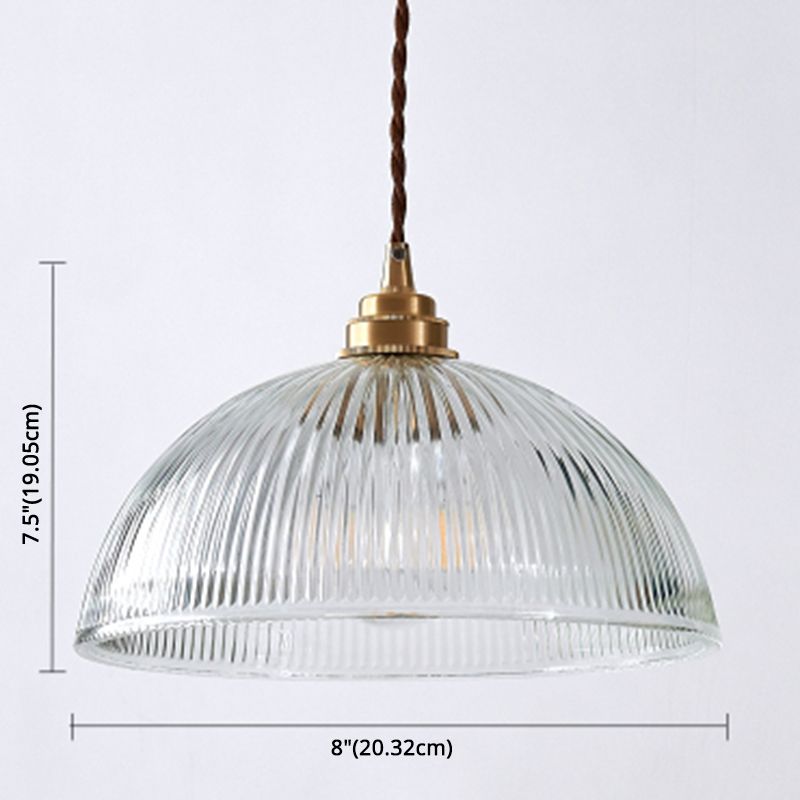 Alessio Simple Bowl Metal/Glass Pendant Light, Clear, Dining Room