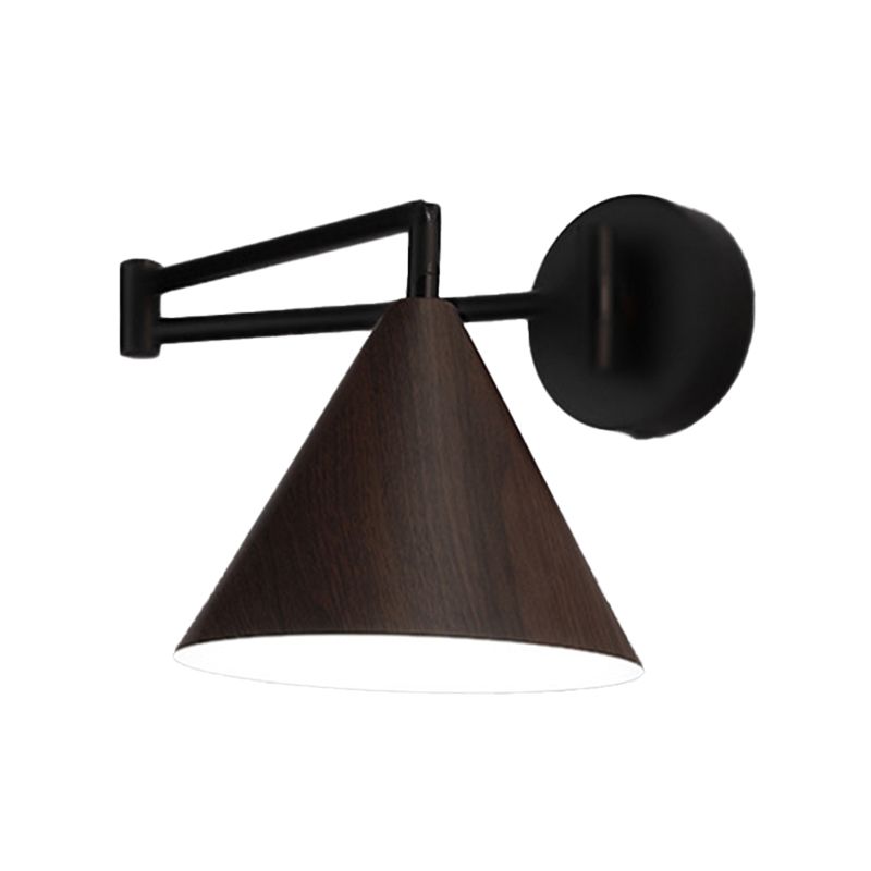 Ozawa Modern Design Kegelvormige Verstelbare Wandlamp, Metaal/Hout Slaapkamer/Woonkamer