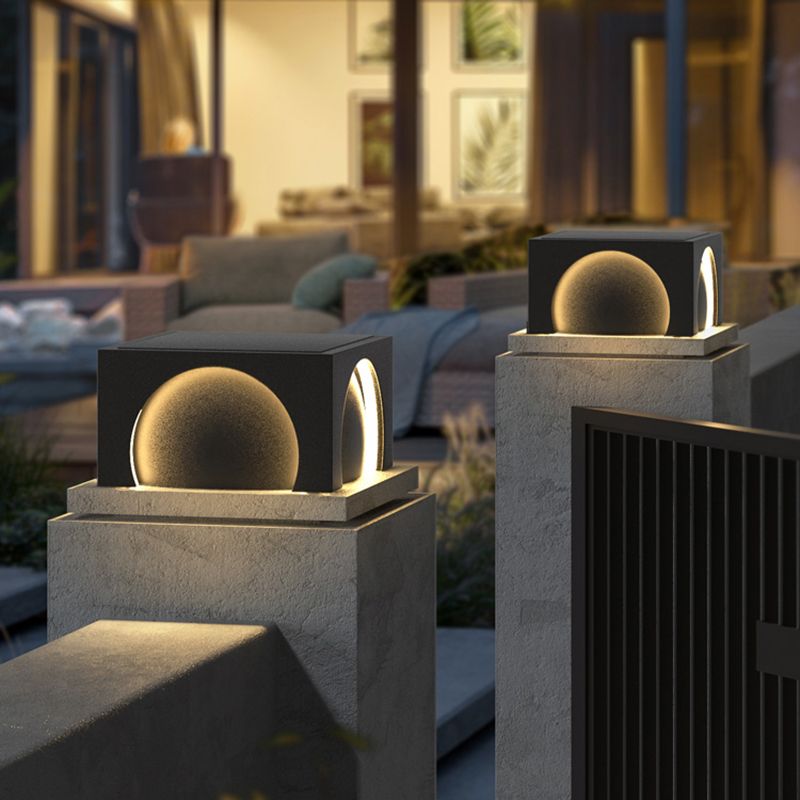 Riley Moderne Design LED Vierkant Buitenlamp Zonne Metaal Zwart Tuin/Stoeprand/Balkon