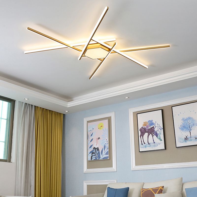 Quinn Moderne Design LED Plafondlamp Acryl/Metaal Goud Woonkamer
