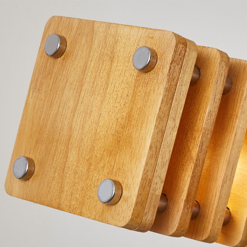 Austin Industriële Rechthoekige Metaal Hanglamp Hout, Modern, Slaapkamer/Woonkamer
