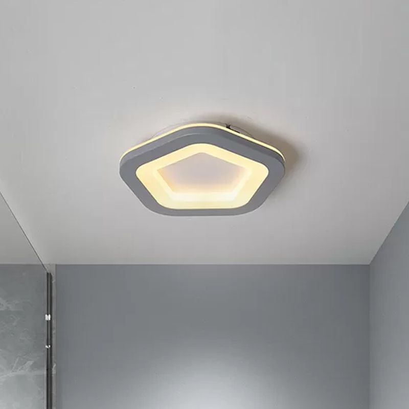 Quinn Moderne Design LED Plafondlamp Grijs Acryl Woonkamer Keuken