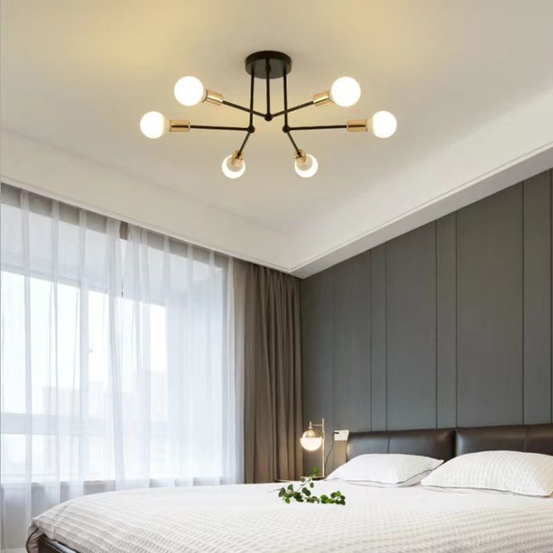 Valentina Industrieel LED Plafondlamp Zwart Witte Metaal Slaapkamerm
