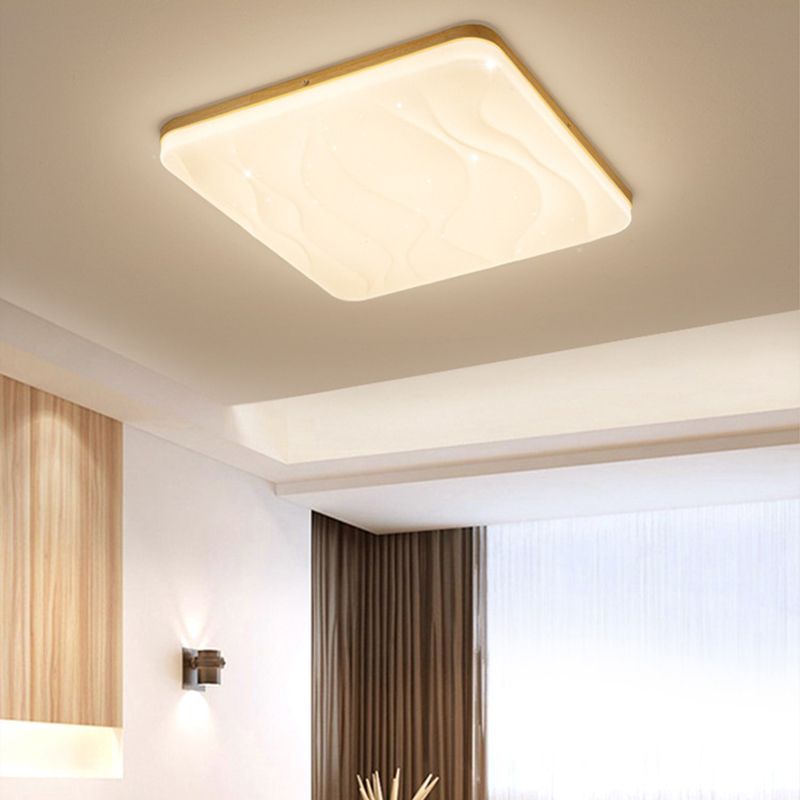 Ozawa Moderne LED Plafondlamp Hout Acryl Slaapkamer/Studiezaal