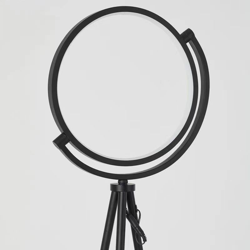 Salgado Moderne Ronde LED Vloerlamp Zwart/Goud Metaal Slaap/Woon/Eetkamer