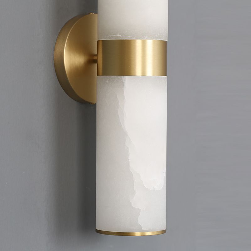 Chan Moderne LED-Wandlamp Met Dubbele Kop Metaal/Stenen Kap