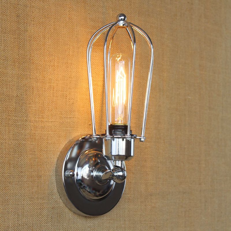Alessio Vintage Iron Wall Lamp, Black/Rust/Bronze/Gold/Silver