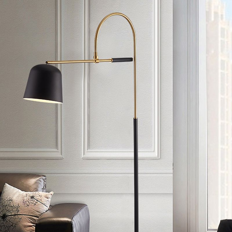 Salgado Moderne Design LED Boogvormige Metalen Vloerlamp Zwart/Wit Slaapkamer/Woonkamer