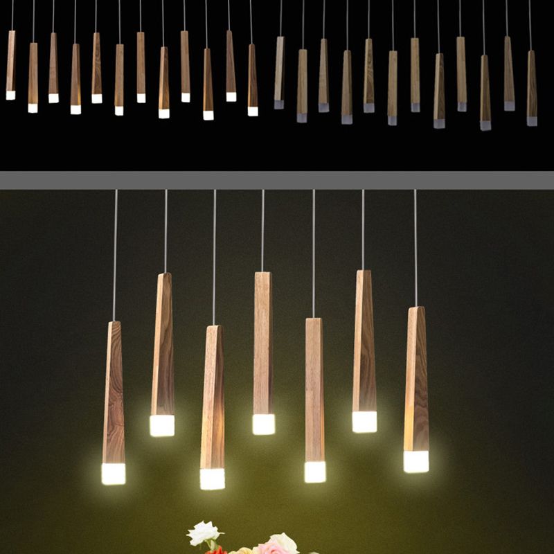 Ozawa Moderne Design LED Hanglamp Hout Acryl Woonkamer Keuken