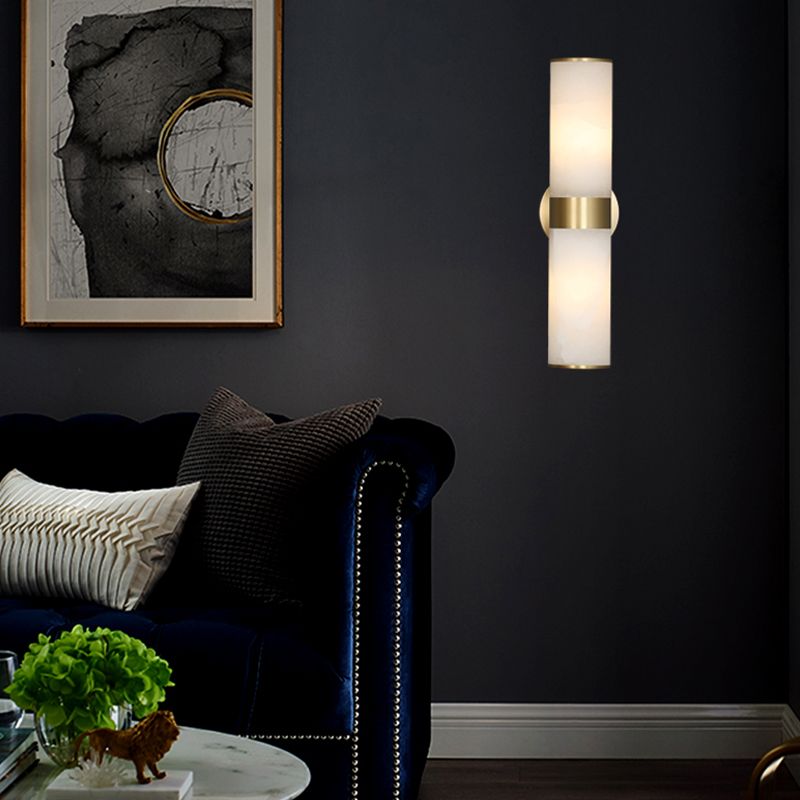 Chan Moderne LED-Wandlamp Met Dubbele Kop Metaal/Stenen Kap