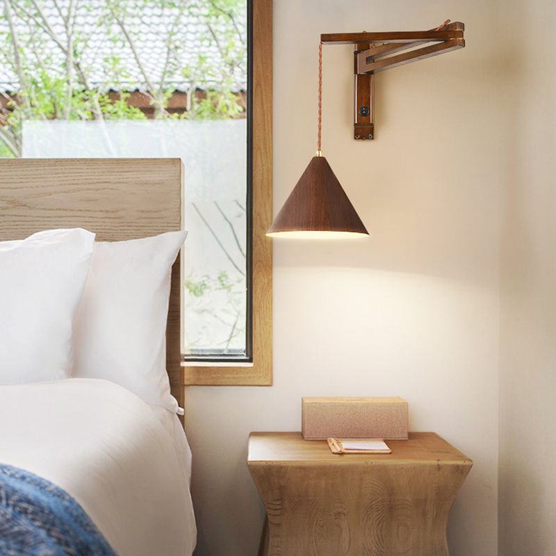 Ozawa Verstelbare Design LED Wandlamp Hout/Metaal Walnoot Woonkamer/Slaapkamer