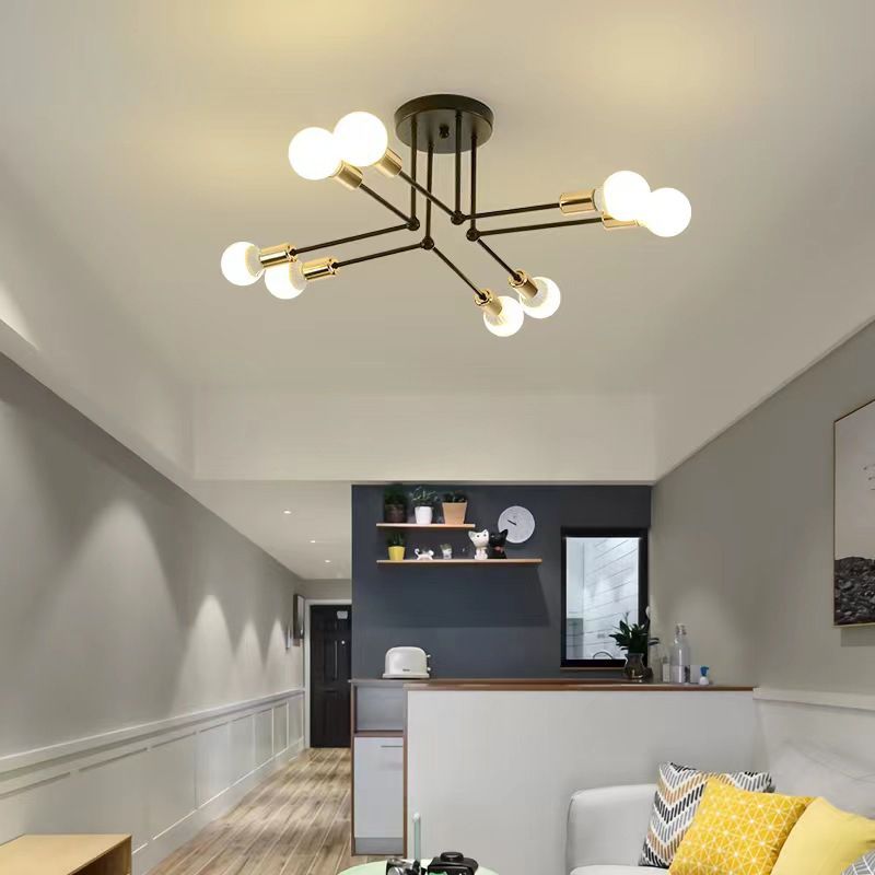 Valentina Industrieel LED Plafondlamp Zwart Witte Metaal Slaapkamerm