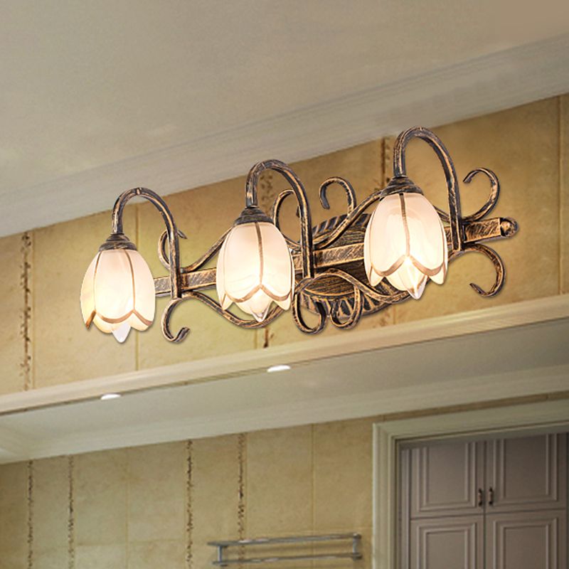 Félicie Antiek Spiegel Front Wandlamp Messing Metaal/Glas Slaapkamer/Eetkamer/Woonkamer