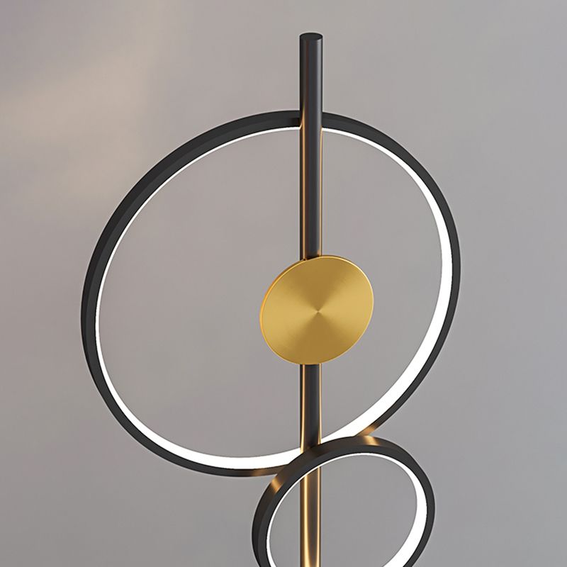 Arisha Moderne Ring Vloerlampen, Zwart/Goud, Slaapkamer/Studeerkamer