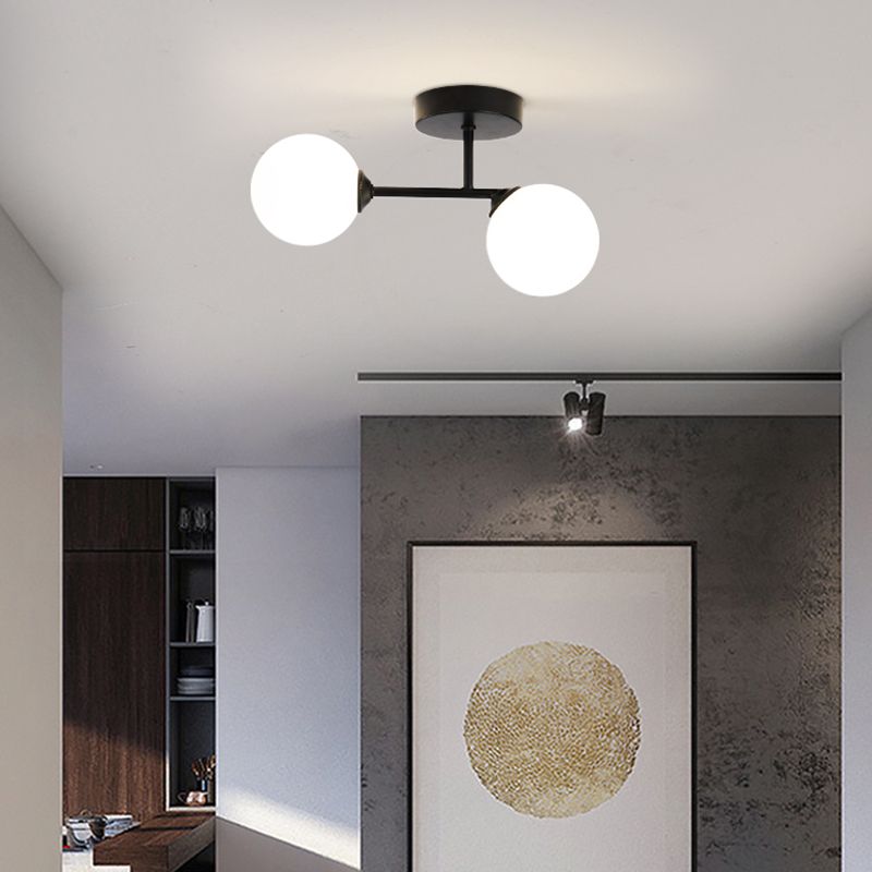 Valentina Moderne Bol LED Plafondlamp Metaal/Gals Zwart/Goud Slaap/Woon/Eetkamer