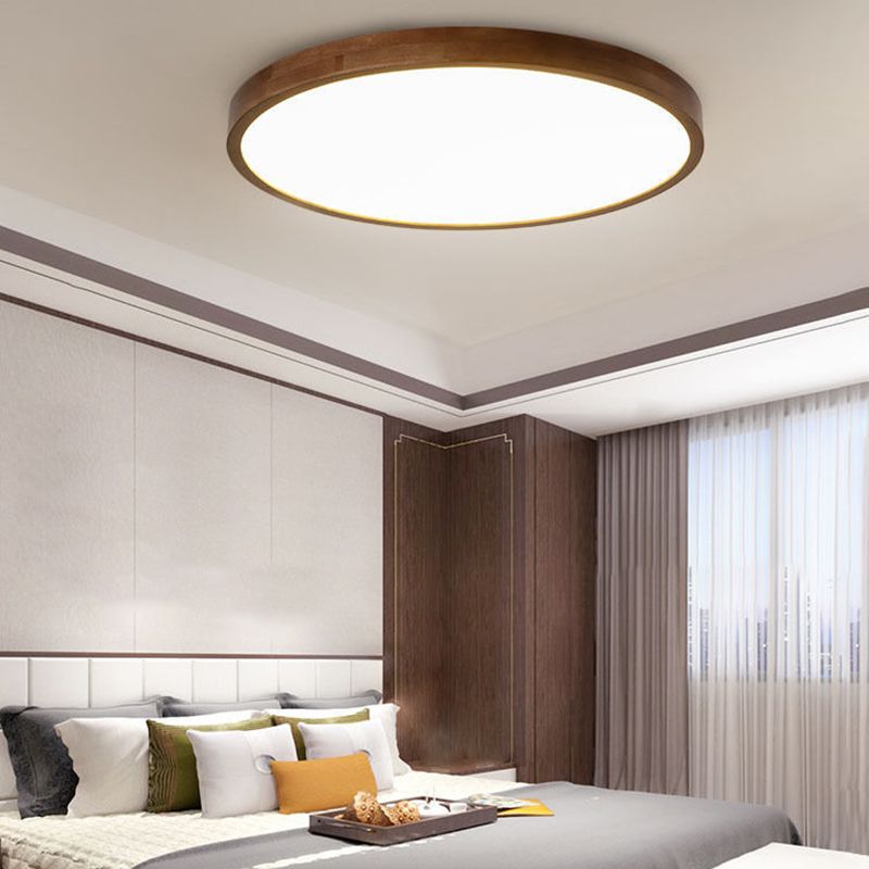 Ozawa Moderne LED Plafondlamp Hout Acryl Slaapkamer Woonkamer