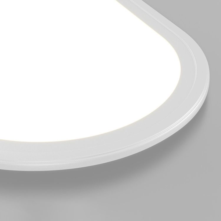 Edge Flush Mount Ceiling Light Oval Minimalist, Metal/Acrylic, White/Black, Dining Room