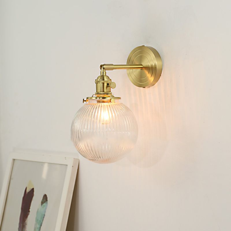 Hailie Design Bol/Bloem LED Wandlamp Metaal/Glas Goud Slaap/Woon/Badkamer