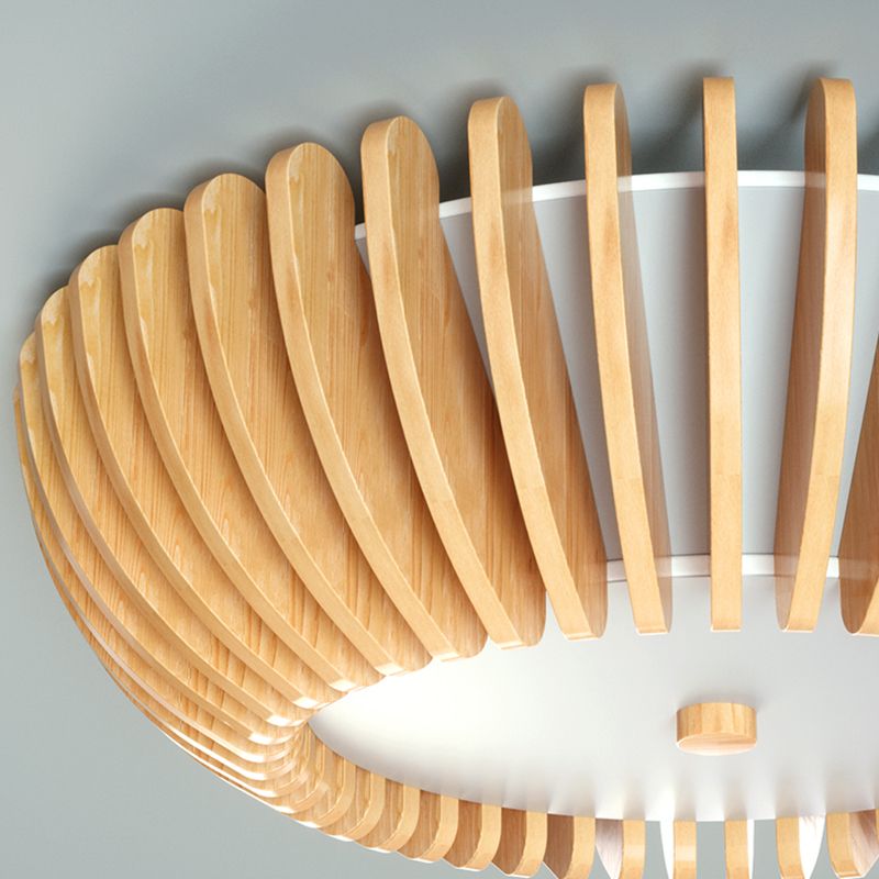 Ozawa Moderne Ronde Plafondlamp Goud Hout/Acryl Slaapkamer