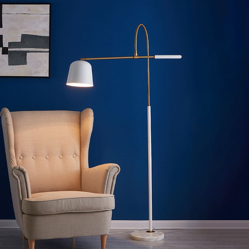 Salgado Moderne Design LED Boogvormige Metalen Vloerlamp Zwart/Wit Slaapkamer/Woonkamer