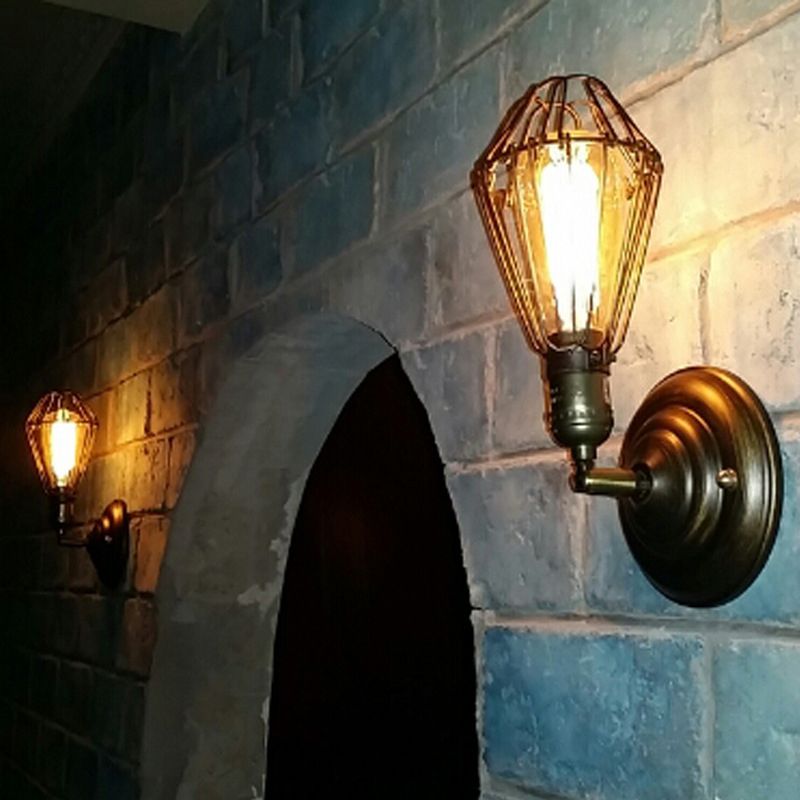 Alessio Industriele LED Wandlamp Zwart/Roest Metaal Woonkamer Binnen