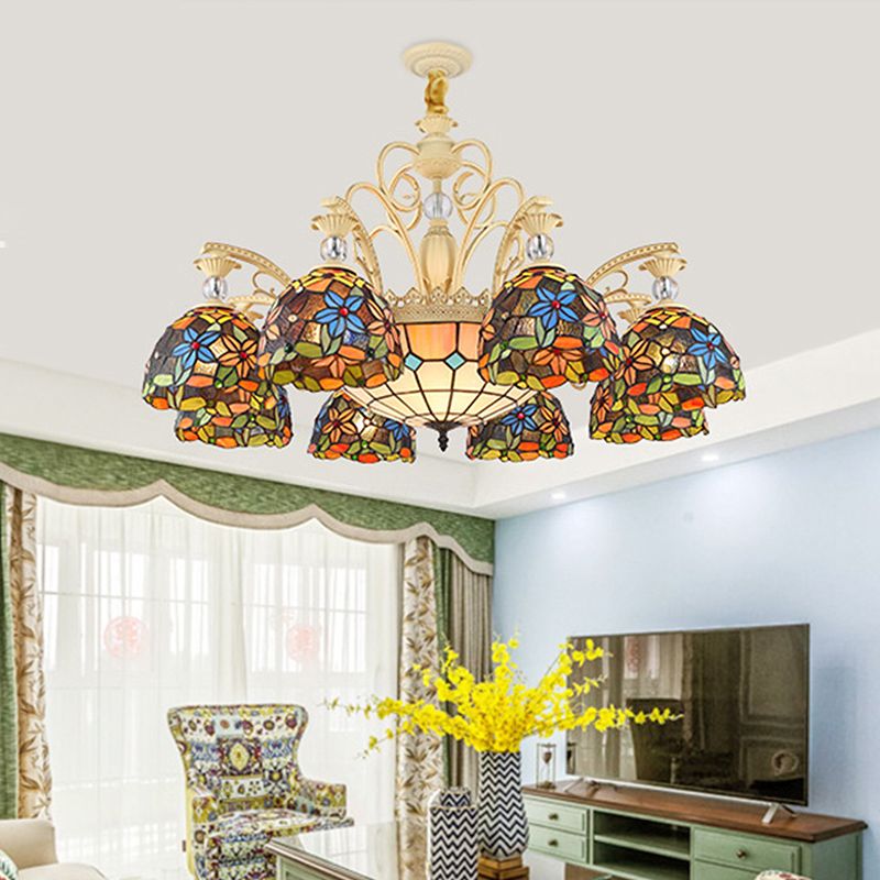 Alessio Vintage Flower Metal Chandelier, Multicolor