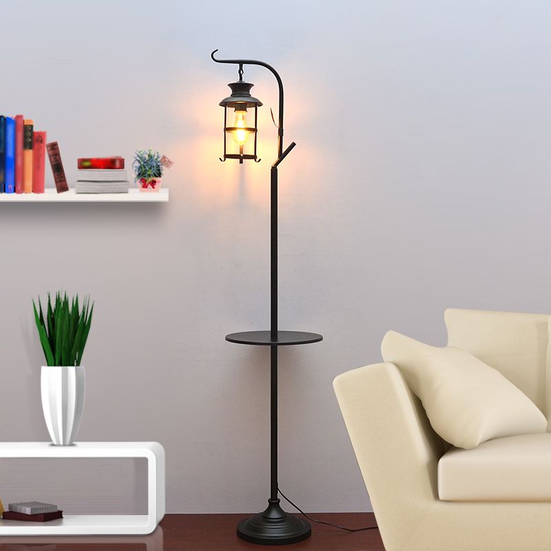Alessio Retro LED Vloerlamp Zwart&Wit Slaap/Woonkamer Metaal&Glass