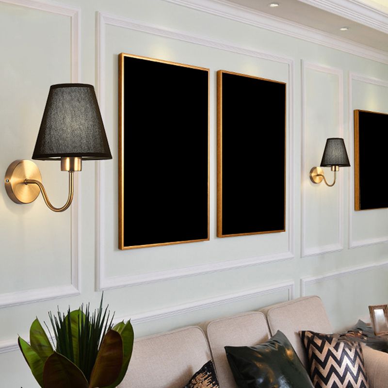 Eryn Nordic Wandlamp Zwart/Wit/Koffie/Flaxen Stof/Metaal Slaapkamer/Eetkamer/Woonkamer
