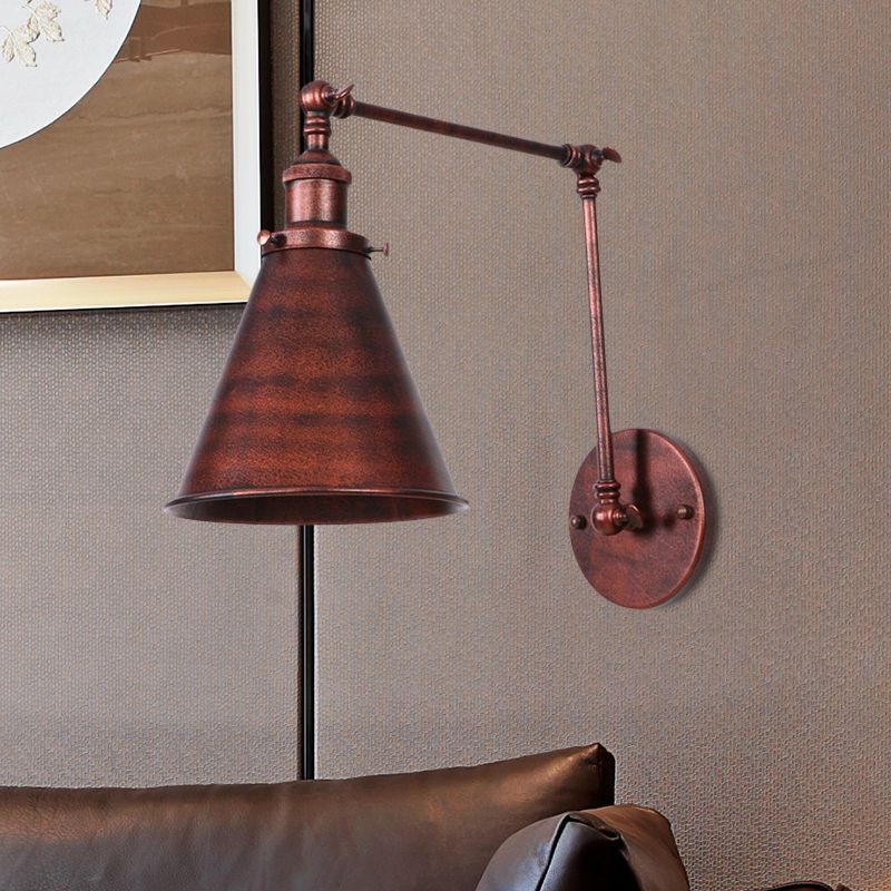 Brady Vintage Verstelbare Wandlamp Metaal Zwart/Roest Slaapkamer/Woonkamer
