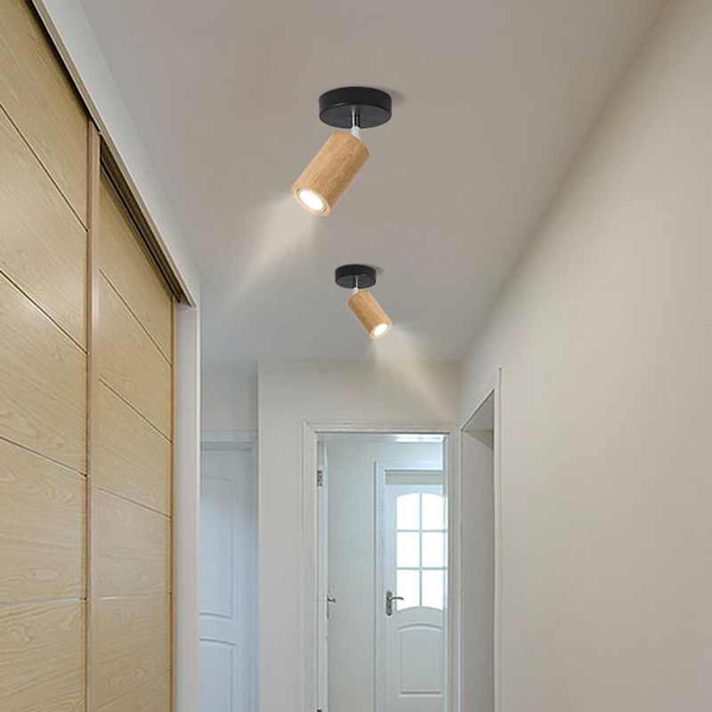 Ozawa Moderne LED Plafondlamp Verstelbaar Hout Metaal/Hout Woonkamer
