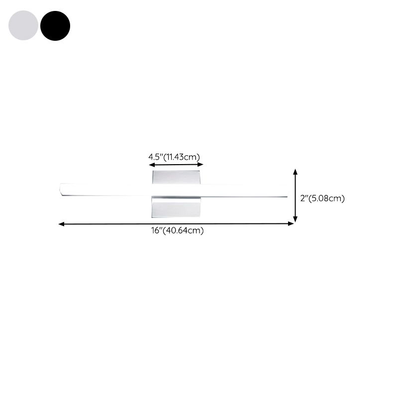 Edge Moderne LED Wandlamp Zwart/Zilver Woon/Slaap/Badkamer Metaal&Acryl