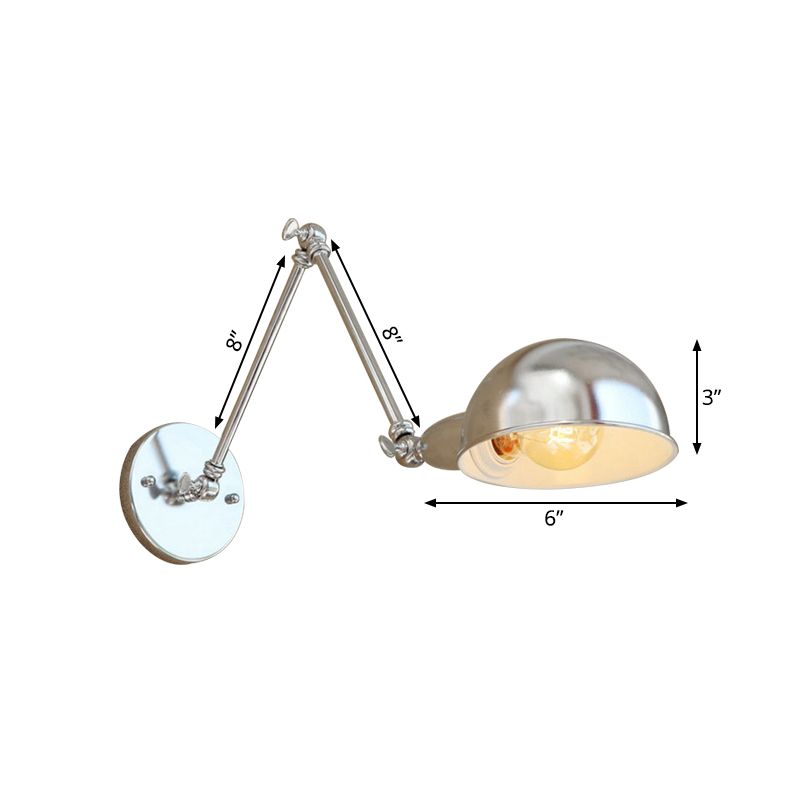 Brady Minimalistische Koepel LED Wandlamp Zilver Metaal Binnen