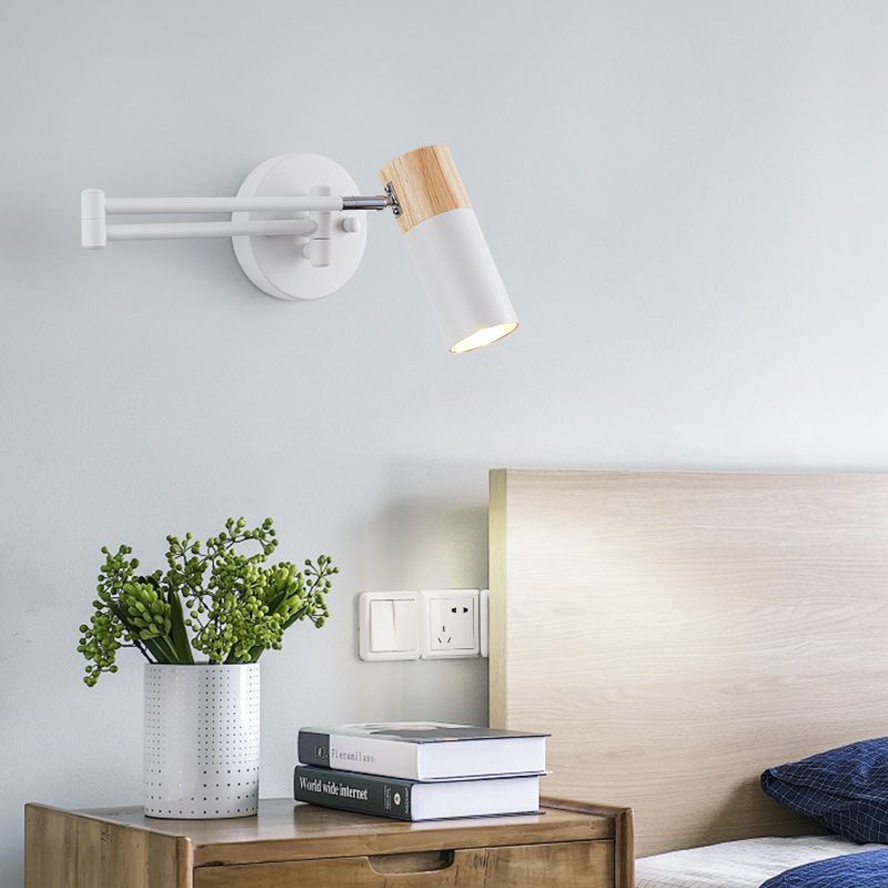 Ozawa Nordic Design LED Verstelbare Wandlamp Metaal/Hout Wit Slaapkamer/Woonkamer