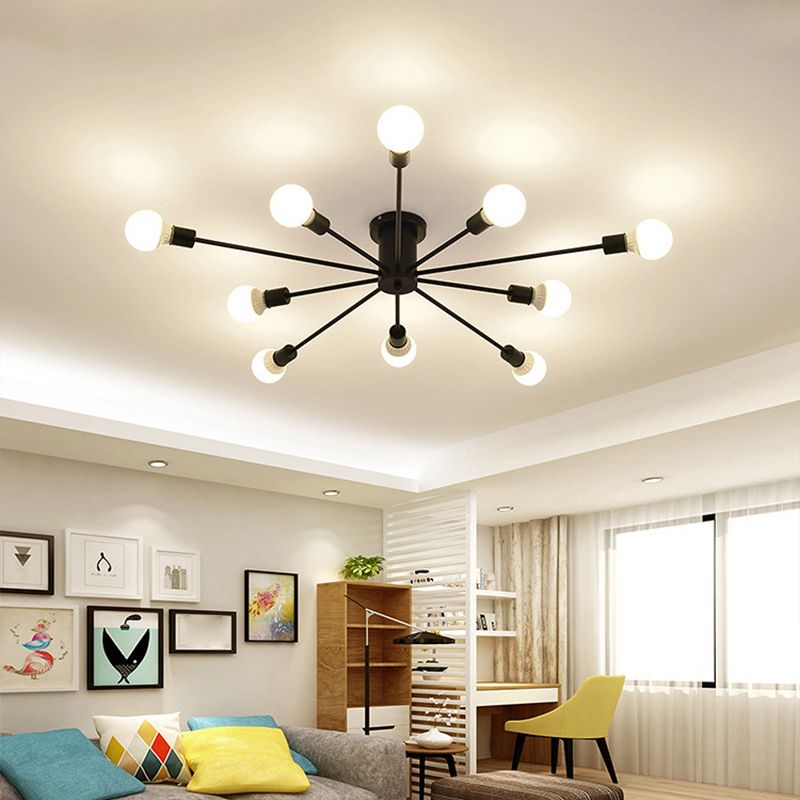 Valentina Moderne Globe LED Plafondlamp Zwart Metaal Slaapkamer Woonkamer